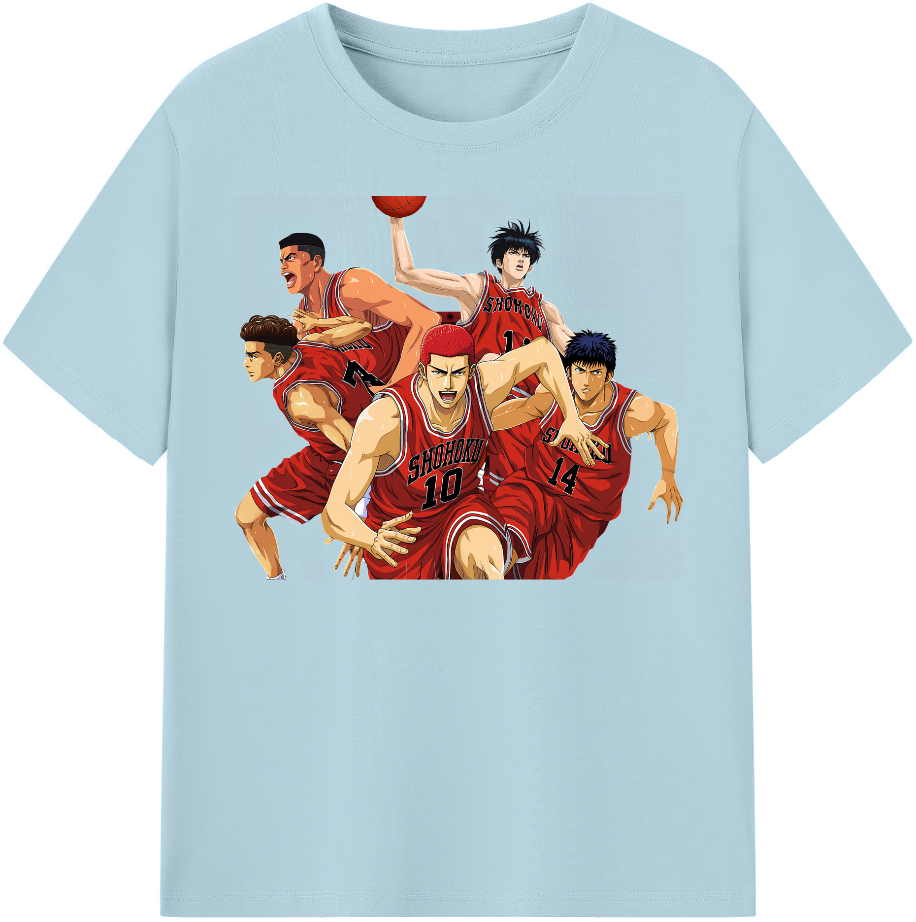 SLAM DUNK／スラムダンク 綿100％半袖Tシャツ（フロントプリント）